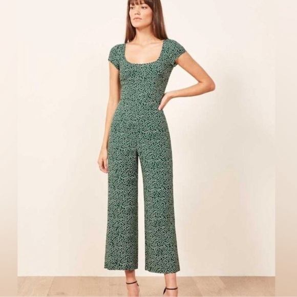 Reformation Pants - Reformation Green Floral Jumpsuit
